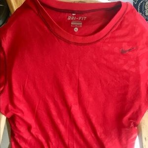 Nike Dry-Fit Red Mens Camo Athletic Shirt Size XL